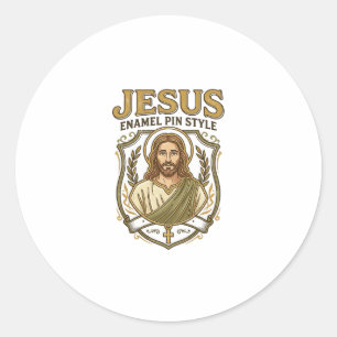 Sticker Rond Épinglette en émail Jésus Style Épinglette en émai