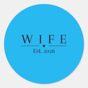 Sticker Rond Épouse 2026 Mariée M Et Mme Mariage Lune de Miel