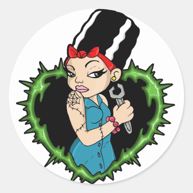 Sticker Rond Épouse de travail (Devant)