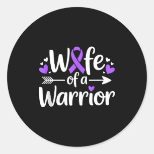 Sticker Rond Épouse d'un guerrier sensibilisation au lupus comb