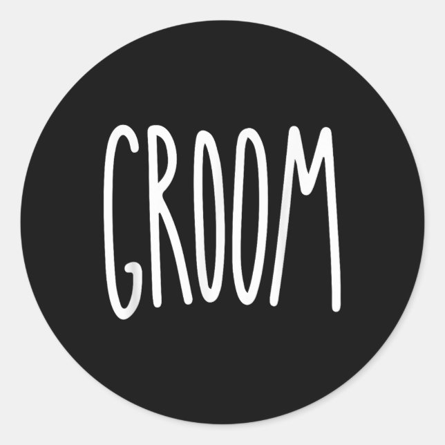 Sticker Rond Épouse Mariage Groom Mens (Devant)