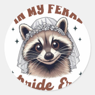 Sticker Rond Épouse Pour Être Bachelorette Racoon Épouse Dans M
