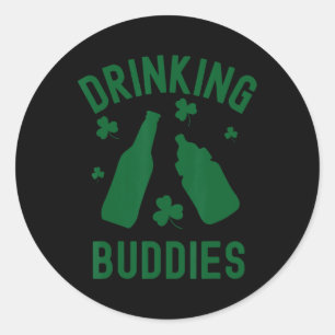 Sticker Rond Épouses de boisson St Patrick's Day Shamrock Beer