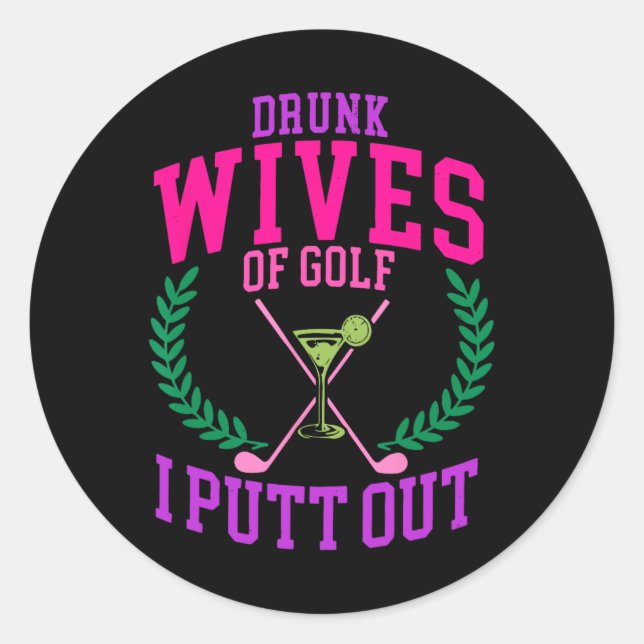 Sticker Rond Épouses De Golf J'Ai Épousé Le Design (Devant)