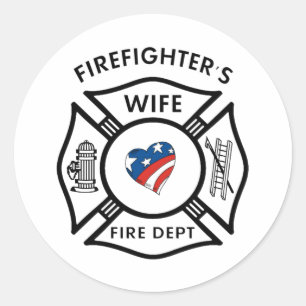 Sticker Rond Épouses Etats-Unis de pompier