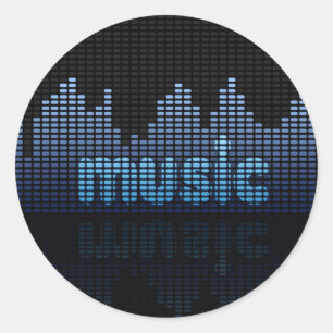 Sticker Rond Equalizer numérique Musique Wave Wall