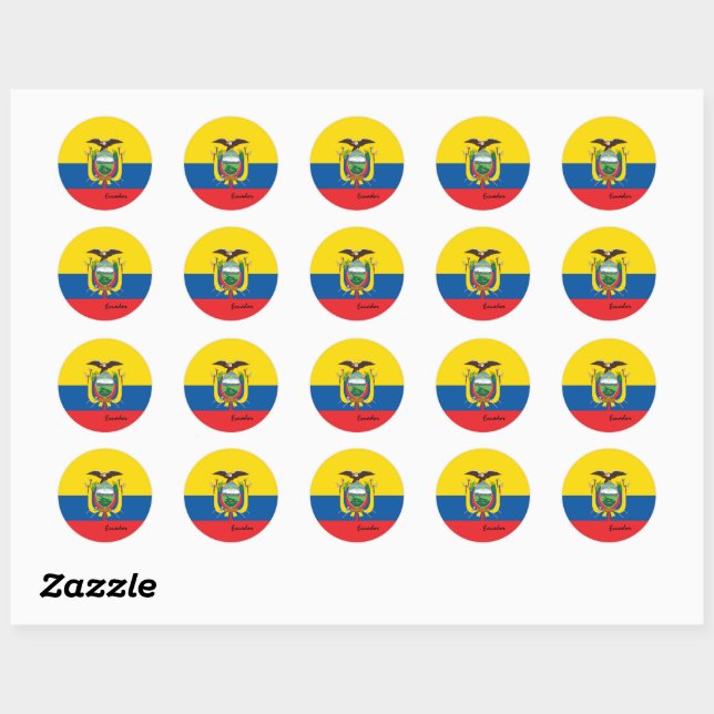 Sticker Rond Equateur & Equateur drapeau patriotes, vacances /  (Feuille)