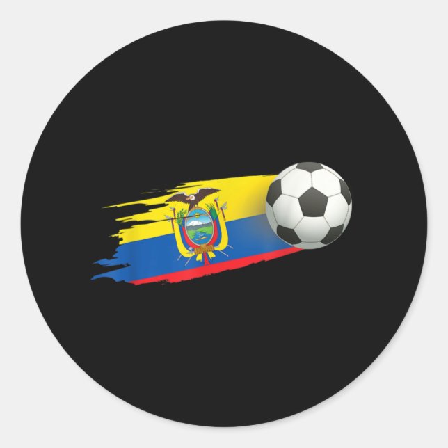 Sticker Rond Equateur Soccer Ball Equateur Drapeau Jersey - Equ (Devant)