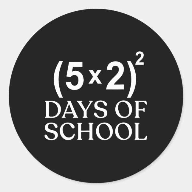 Sticker Rond Équation Mathématique 100e Jour De L'École Enseign (Devant)