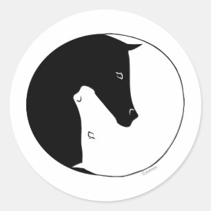 Sticker Rond Equestre Ying Yang