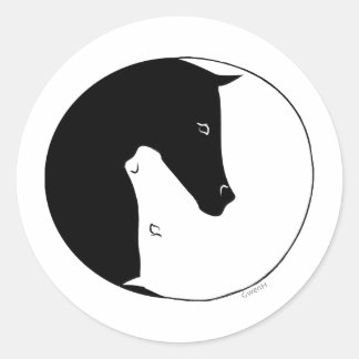 Sticker Rond Equestre Ying Yang