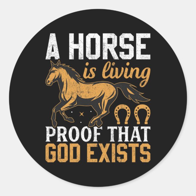 Sticker Rond - Équestres de chevaux (Devant)