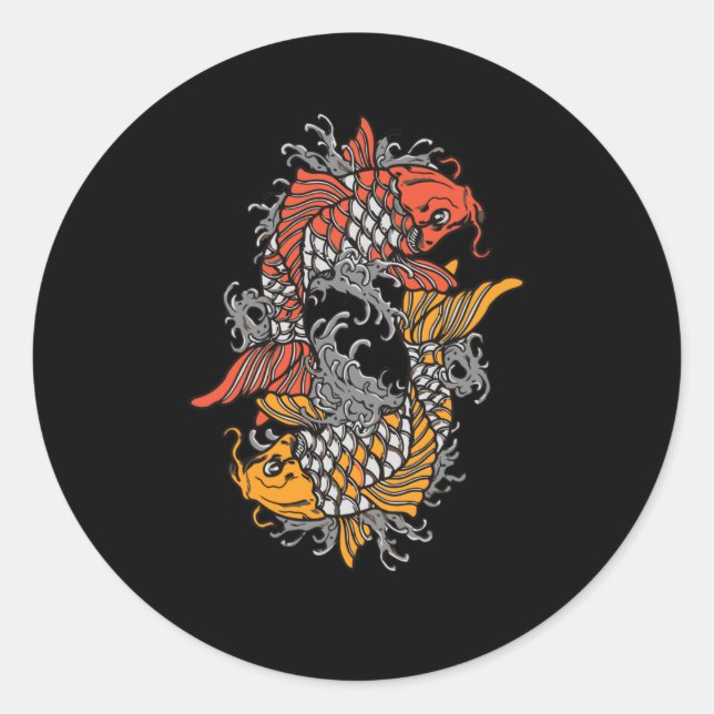 Sticker Rond Équilibrer Koi (Devant)