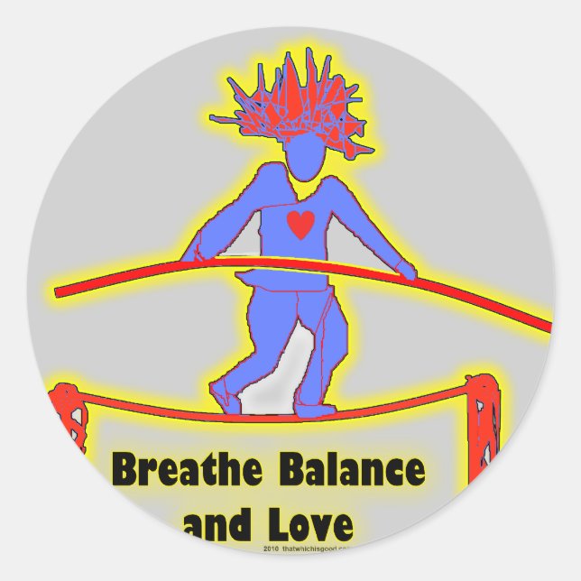 Sticker Rond Équilibrer Respiration et amour (Devant)
