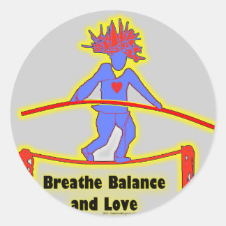 Sticker Rond Équilibrer Respiration et amour