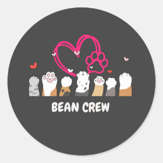 Sticker Rond Équipage Bean Chat