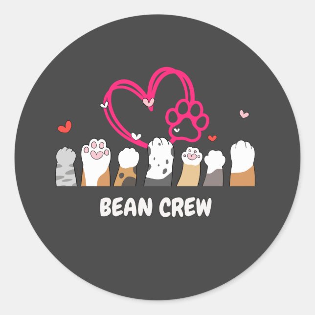 Sticker Rond Équipage Bean Chat (Devant)