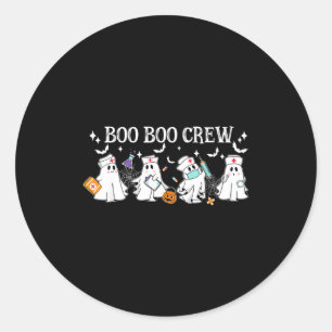 Sticker Rond Équipage boo boo infirmière halloween infirmière d