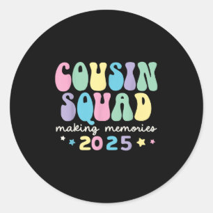 Sticker Rond Équipage Cousin 2025 Rendre des souvenirs à la fam