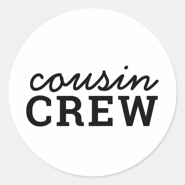 Sticker Rond Équipage Cousin | Famille de jumelage cool (Devant)