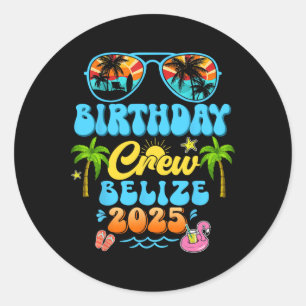 Sticker Rond Équipage d'anniversaire de Bélize Croisière de vac