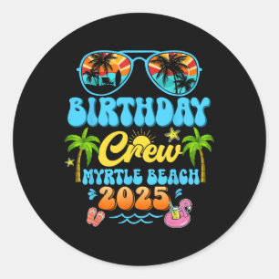 Sticker Rond Équipage d'anniversaire de Myrtle Beach Croisière