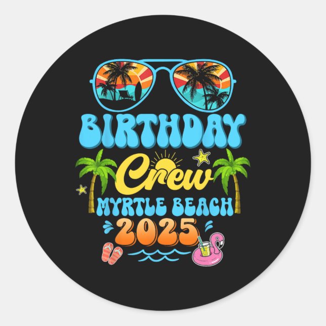 Sticker Rond Équipage d'anniversaire de Myrtle Beach Croisière  (Devant)