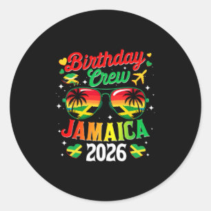 Sticker Rond Équipage d'anniversaire Jamaïque 2026 Voyage famil