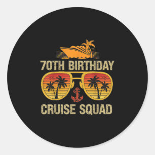 Sticker Rond Équipage de 70 ans Équipage de 70 ans Croisière Sq