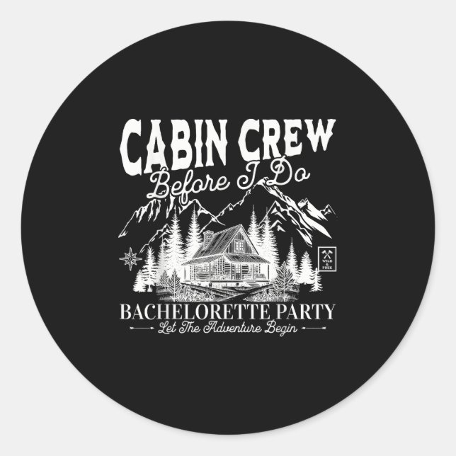 Sticker Rond Équipage de cabine avant de faire le camp de bach  (Devant)
