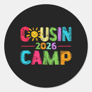 Sticker Rond Équipage de camp de cousins 2026 Vacances d'été Fa