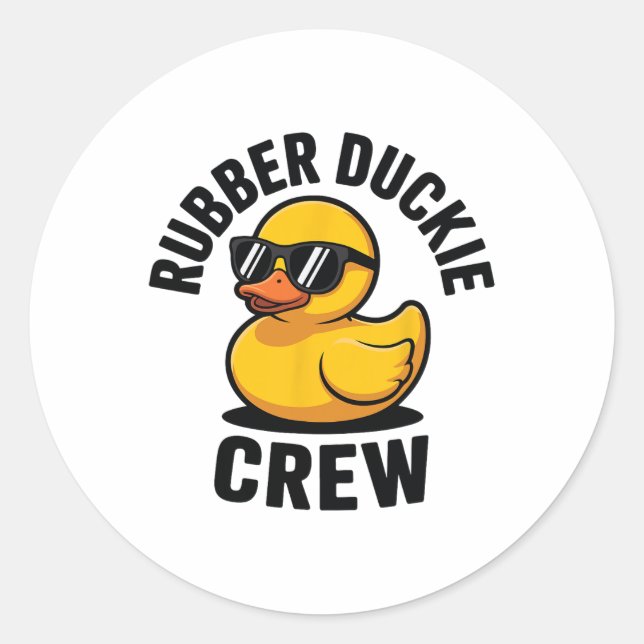 Sticker Rond Équipage de canard en caoutchouc Amour Douches de  (Devant)