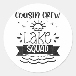 Sticker Rond Équipage de Cousins Lac Squad Réunion de Famille É