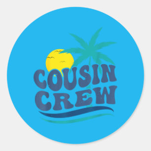 Sticker Rond Équipage de Cousins Vacances d'Été de Famille Plag