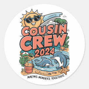 Sticker Rond Équipage de couture 2024 Vacances été Plage Voyage