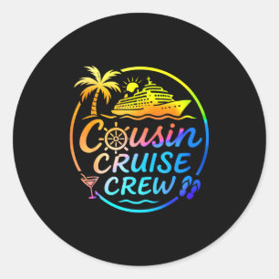 Sticker Rond Équipage de croisière de cousin Trocal Vacances d'
