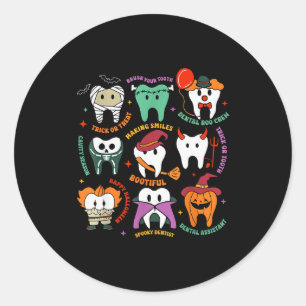Sticker Rond Équipage de fantôme dentaire d'Halloween Costume d