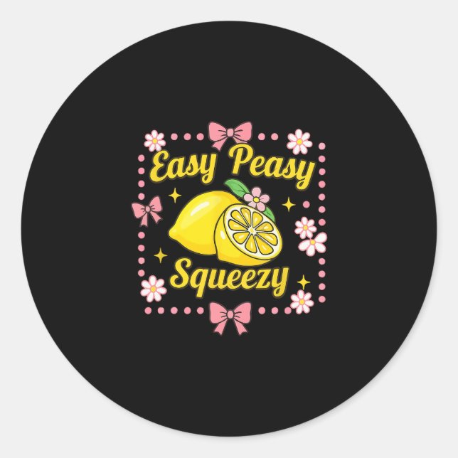 Sticker Rond Équipage de limonade Easy Peasy Lemon Squeezy drôl (Devant)