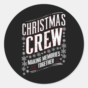 Sticker Rond Équipage de Noël Famille Tenue de Noël assortie Sq