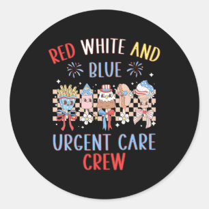 Sticker Rond Équipage De Soins D'Urgence Rouge Blanc Et Bleu 4 