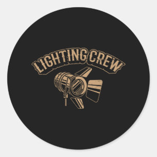 Sticker Rond ÉQUIPAGE D'ÉCLAIRAGE Technicien d'éclairage de thé