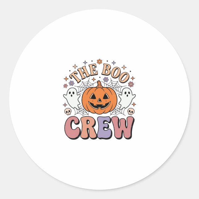 Sticker Rond Équipage fantôme d'Halloween Mignon Fantomatique V (Devant)