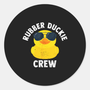 Sticker Rond Équipage Funny Rubber Duck en caoutchouc