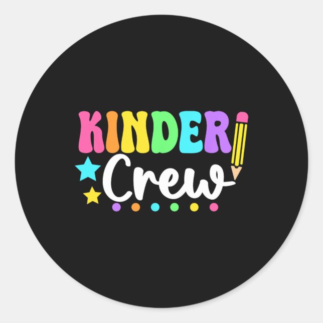 Sticker Rond Équipage Kinder Crèche Rentrée Scolaire Enseignant (Devant)