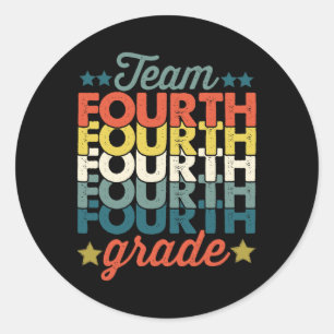 Sticker Rond Équipe 4e 4e année Retour à l'école Enseignants
