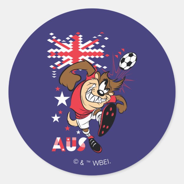 Sticker Rond Équipe Australie Football Graphique TAZ™ (Devant)