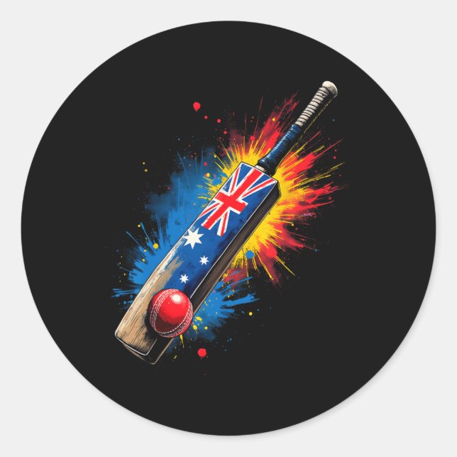 Sticker Rond Équipe australienne de cricket  (Devant)