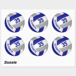 Sticker Rond équipe bleue gris couleurs garçons filles volley-b