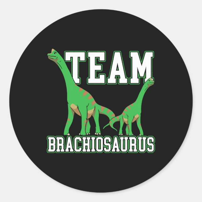 Sticker Rond Équipe Brachiousaurus Dinosaure Paléontologue de l (Devant)