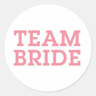 Sticker Rond Équipe Bride Rose